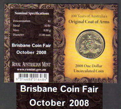 2008 B Australia $1 (C of A Brisbane October o-print) K000014